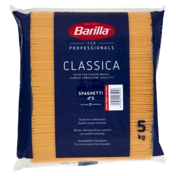 Barilla for Professionals Spaghetti n°5 Pasta Classica Lunga Catering Foodservice 5 kg