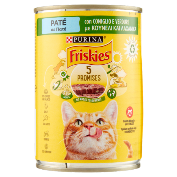 PURINA FRISKIES Paté con Coniglio e Verdure 400 g