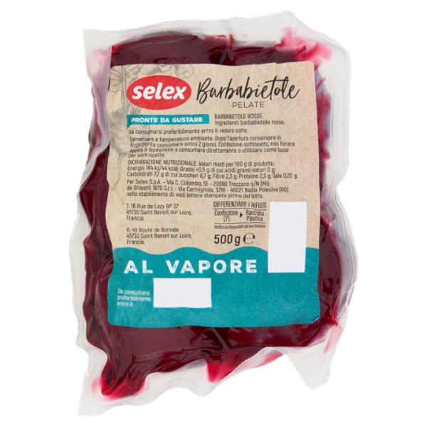 Selex Barbabietole Rosse Pulite, Cotte e Pronte da Consumare 500 g
