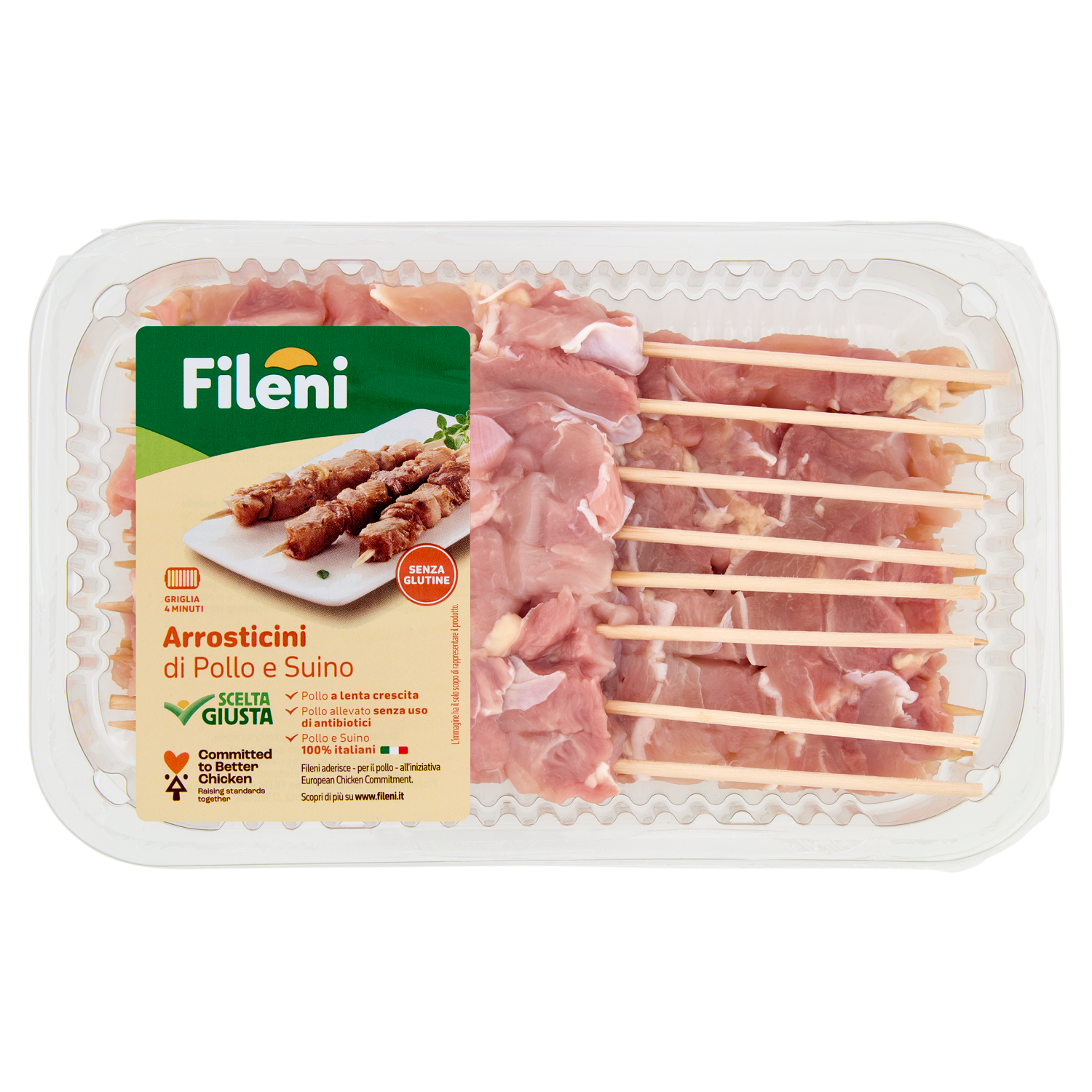 Fileni Arrosticini di Pollo e Suino 0,340 kg - Fileni