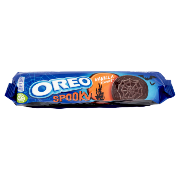 Oreo Original Spookie, biscotti al cacao magro ripieni di crema al gusto vaniglia - 154 g