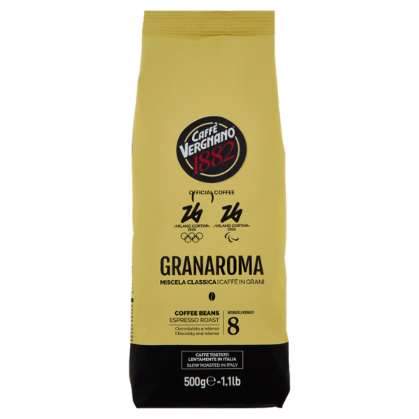Caffè Vergnano 1882 Granaroma Miscela Classica Caffè in Grani 500 g