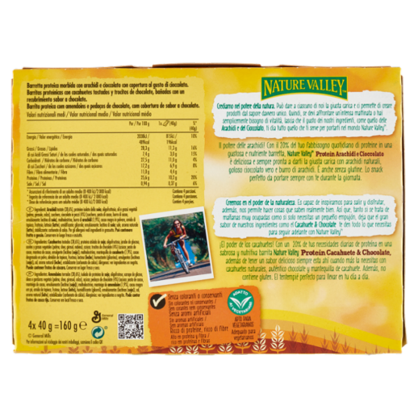 Nature Valley Protein Arachidi & Cioccolato 4 x 40 g