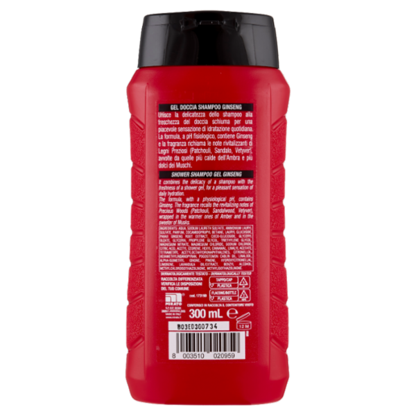 Intesa Pour Homme Gel Doccia Shampoo Rivitalizzante Ginseng 300 mL