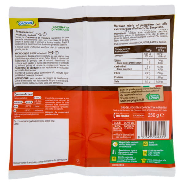 Orogel Gusto Ricco Caponata di Verdure Surgelati 250 g