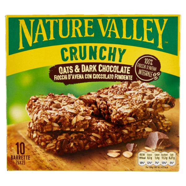 Nature Valley Crunchy Fiocchi d'Avena con Cioccolato Fondente 5 x 42 g