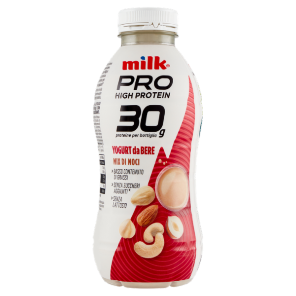 Milk Pro High Protein 30g Yogurt da Bere Mix di Noci 500 g