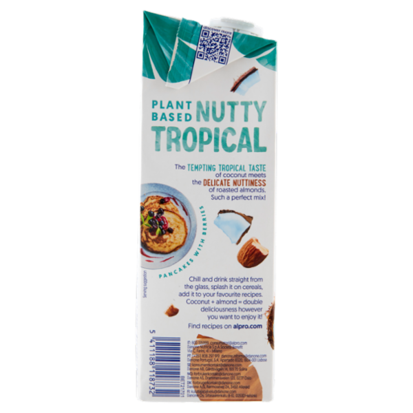 Alpro Classico Cocco e Mandorla, Bevanda 100% Vegetale, Basso in grassi, Senza Lattosio, 1l