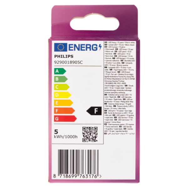 Philips Led sfera filamento 40W E27 2700K