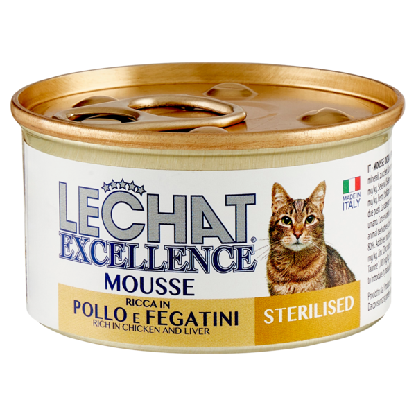 LeChat Excellence Sterilised Mousse Ricca in Pollo e Fegatini 85 g