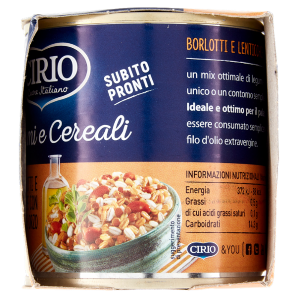 Cirio Legumi e Cereali Borlotti e Lenticchie con Farro e Orzo 2 x 200 g