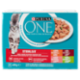 PURINA ONE umido Sterilcat Pollo Fagiolini, Manzo Carote, Salmone Carote, Tacchino Fagiolini 12x85g