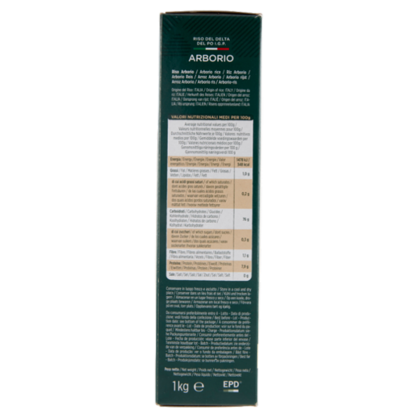 Le Stagioni d'Italia Riso del Delta del Po I.G.P. Arborio 1 Kg