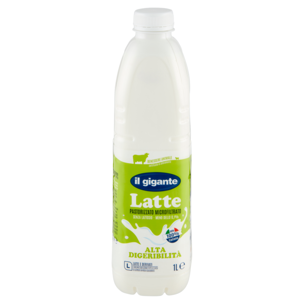 IL GIGANTE Latte Pastorizzato Microfiltrato Senza Lattosio Alta Digeribilità 1 L