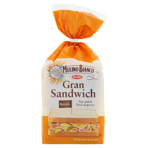 Mulino Bianco Gran Sandwich Pane Bianco Ideale per Panini 500g