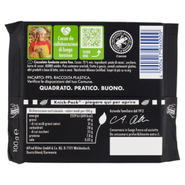 Ritter Sport Fondente Extra 70% 100 g