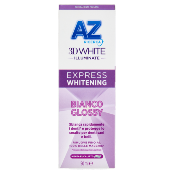 AZ Ricerca Dentifricio 3D White Illuminate Express Whitening Bianco Glossy 50 ml