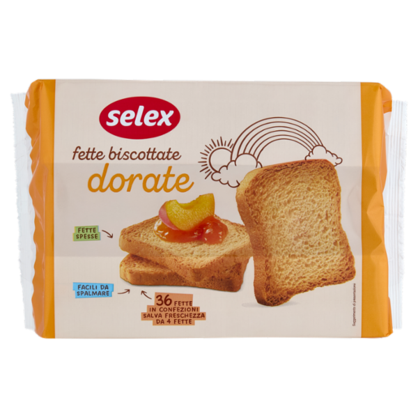 Selex Fette Biscottate Classiche in Confezioni Salvafreschezza 9x4 fette 320 g