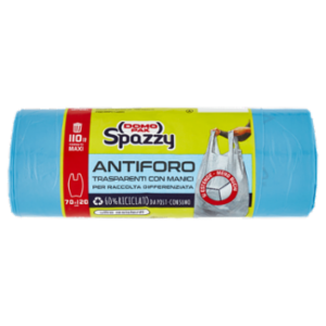 Domopak Spazzy Antiforo Trasparenti Con Manici 110 Lt Formato Maxi 70x120 Cm 10 Pz