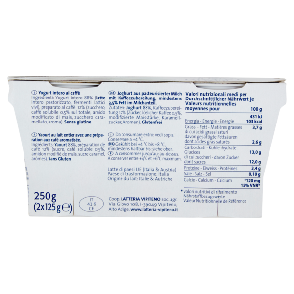 Sterzing Vipiteno Yogurt intero Caffè 2 x 125 g