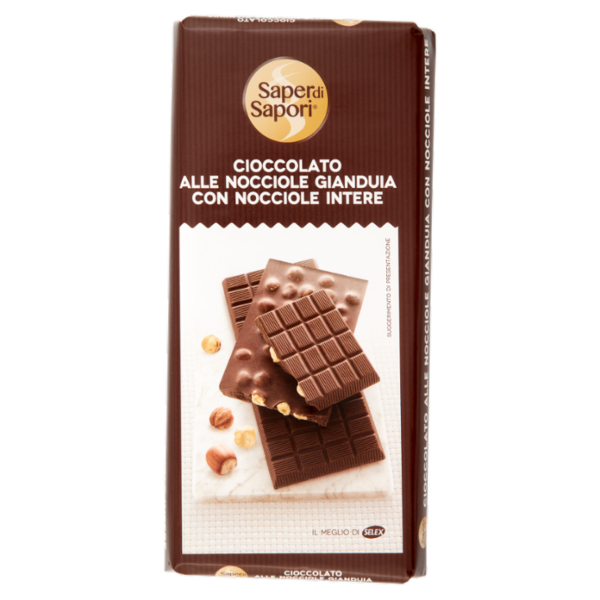 Selex Saper di Sapori Cioccolato alle Nocciole Gianduia con Nocciole Intere 200 g