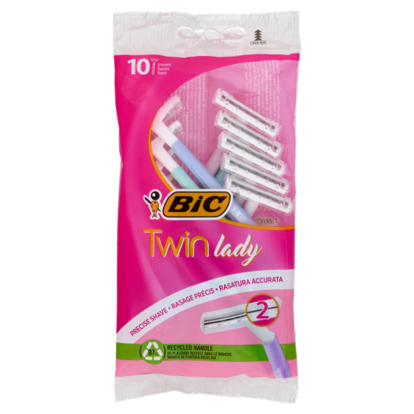 Bic Twin Lady Rasoi 2 Lame Usa e Getta da Donna, 10 pezzi