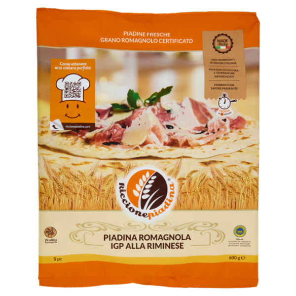 Riccionepiadina Piadina Romagnola IGP alla Riminese 5 pz 600 g
