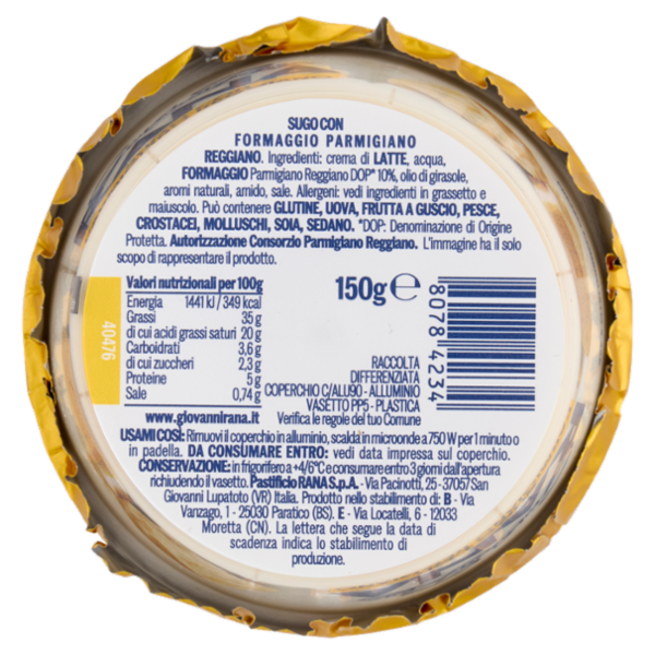 Giovanni Rana Sugo con Parmigiano Reggiano Sugo Fresco 150 g