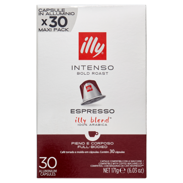 illy Intenso Espresso Capsule Compatibili con le Macchine Nespresso* 30 Capsule in Alluminio 171 g