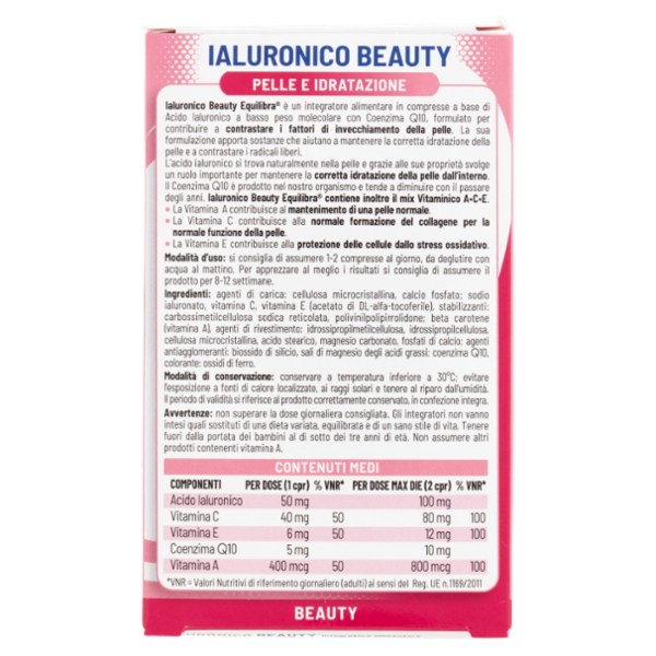 equilibra Ialuronico Beauty Pelle e Idratazione 30 Compresse 15,3 g
