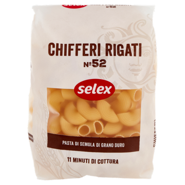 Selex Pasta di Semola Trafilata al Bronzo Chifferi Rigati 500 g