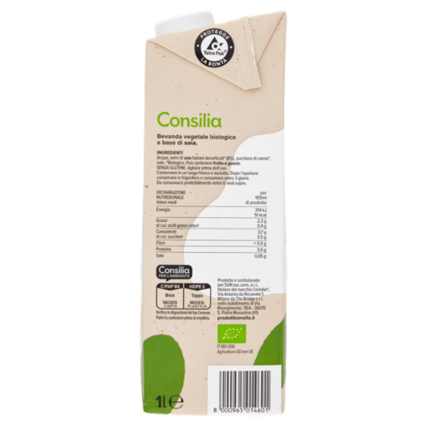 Consilia Bevanda a Base di Soia Biologica 1 L