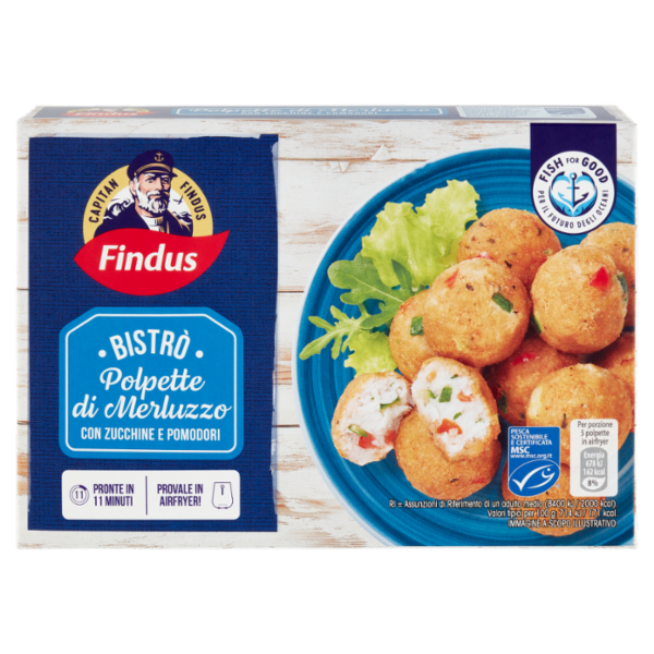Capitan Findus Delizie D'Amare Polpette di Merluzzo con Zucchine e Pomodori 228 g