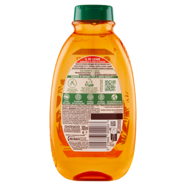 Garnier Ultra Dolce Shampoo 2in1 per Bambini all' albicocca e fiori di cotone, 300 ml