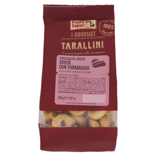 Puglia Sapori I Gourmet Tarallini Specialità Gusto Speck con Formaggio 200 g