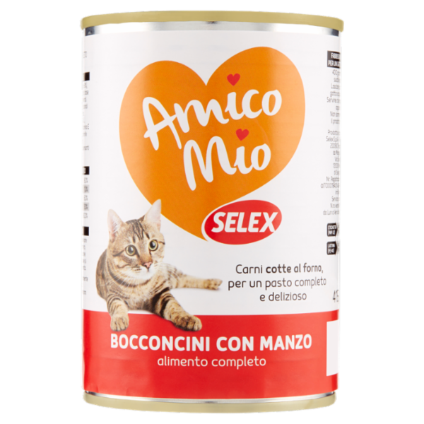 Selex Amico Mio Gatto Bocconcini con Manzo 415 g