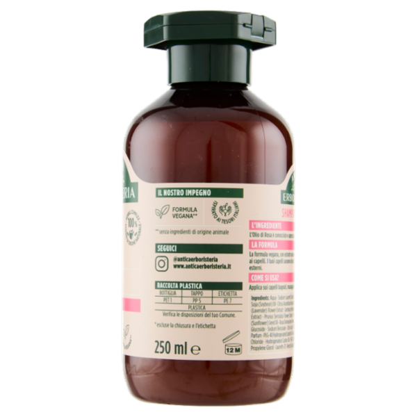 Antica Erboristeria Shampoo Nutriente al profumo di Rosa Capelli secchi 250 ml