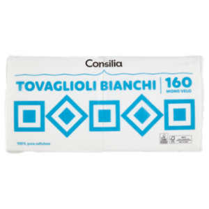 Consilia Tovaglioli 1 Velo 33x33 Cm Bianchi 160 Pezzi