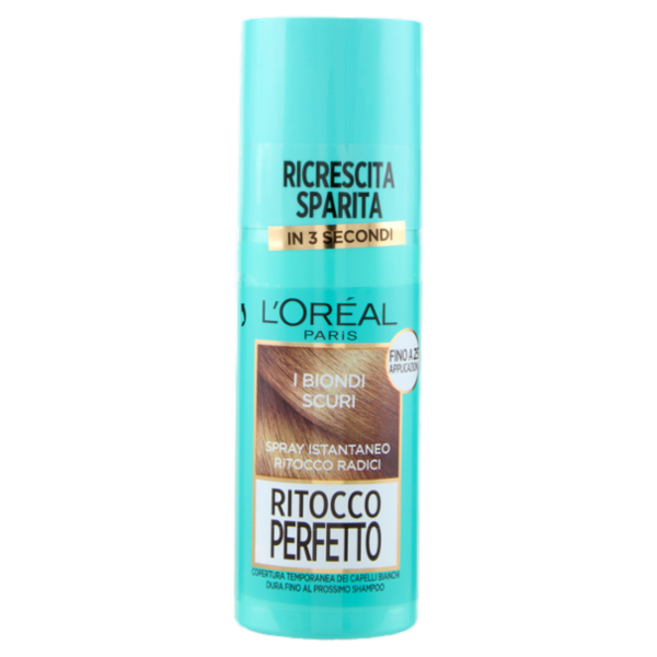 L'Oréal Paris Ritocco Perfetto, Spray Correttore per Radici e Capelli Bianchi, Biondo Scuro, 75 ml