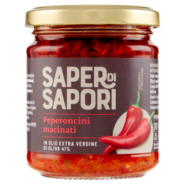 Selex Saper di Sapori Peperoncini Macinati in Olio Extra Vergine di Oliva 170 g