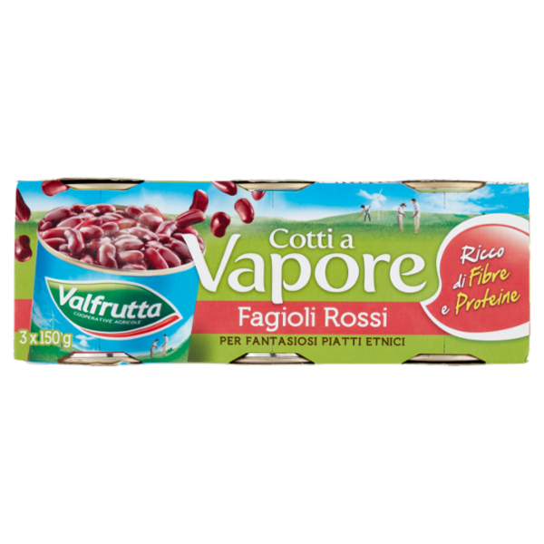 Valfrutta Cotti a Vapore Fagioli Rossi 3 x 150 g