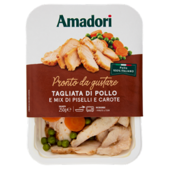 Amadori Tagliata Di Pollo e Mix Di Piselli e Carote 250 g
