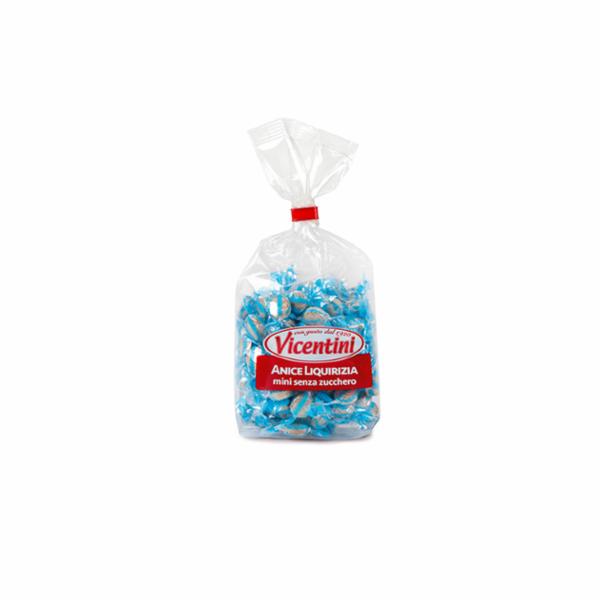 Vicentini Mini Anice e Liquirizia Senza Zucchero 100 g