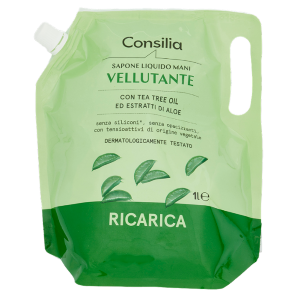 Consilia Sapone Liquido Mani Vellutante con Aloe Ricarica 1 L