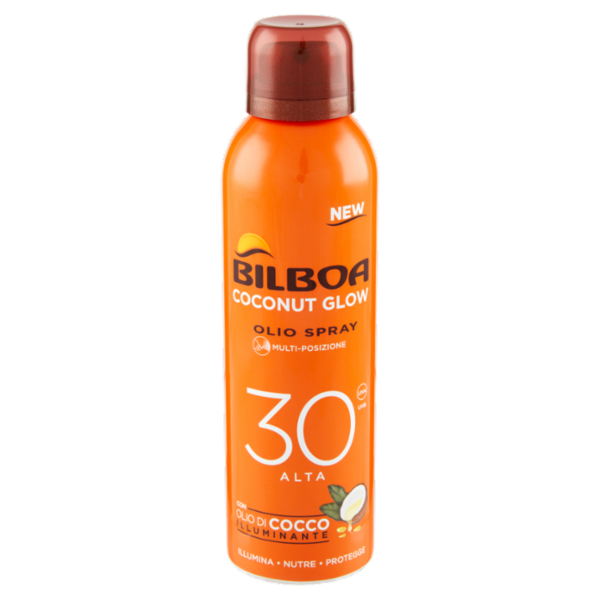 Bilboa Coconut Glow Olio Spray 30 Alta con Olio di Cocco Illuminante 150 ml