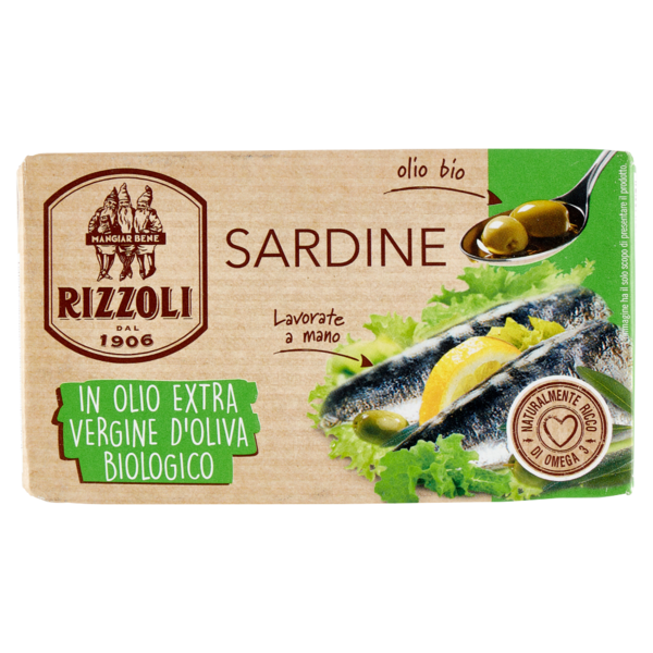 Rizzoli Sardine in Olio Extra Vergine d'Oliva Biologico 120 g