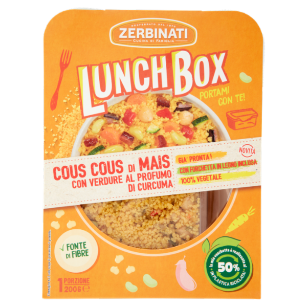 Zerbinati Lunch Box Cous Cous di Mais con Verdure al Profumo di Curcuma 200 g