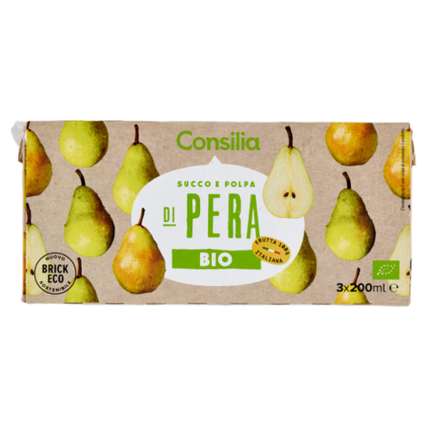 Consilia Succo e Polpa di Pera Biologico 3x200 ml