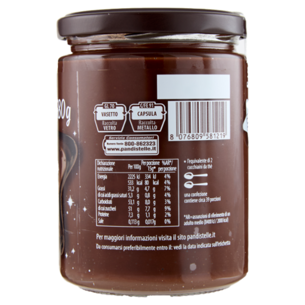 Pan di Stelle Crema al Cacao Nocciole e Granella di Biscotto 580g