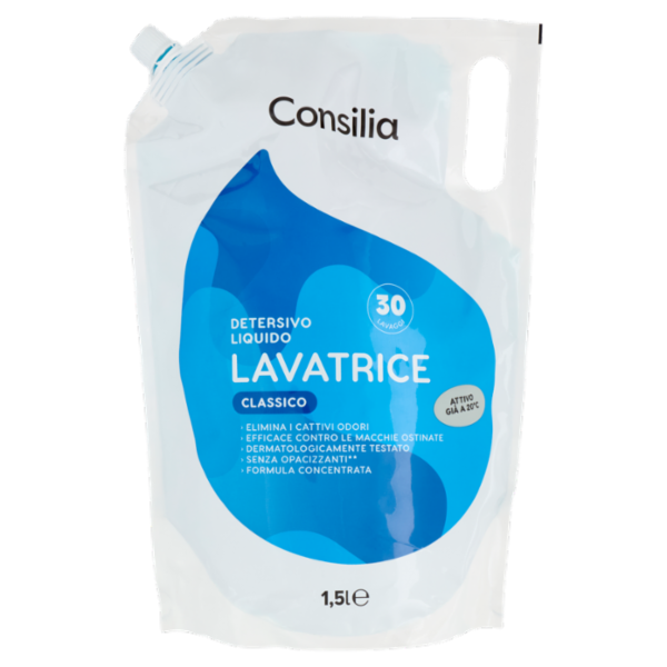 Consilia Detersivo per Lavatrice Liquido Classico 30 Lavaggi 1,5 L